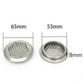 thumbnail image 2 of 10 Pcs 53mm Acier Inoxydable Rond Couverture de Ventilation pour Armoire, 2 of 8