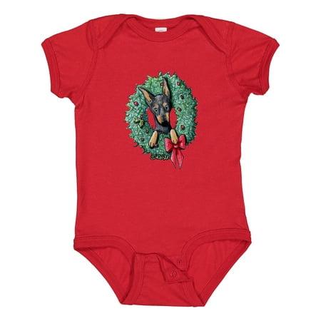

Inktastic KiniArt Min Pin Christmas Boys or Girls Baby Bodysuit