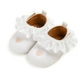 thumbnail image 7 of Lixiuxyad Baby Girls First Walking Shoes Soft Sole Lace Up Sneakers With Embroidered Heart Design For Infant Toddler Fashion Lace-up Sneakers Sizes 12(Toddler 6-12 Months), 7 of 7