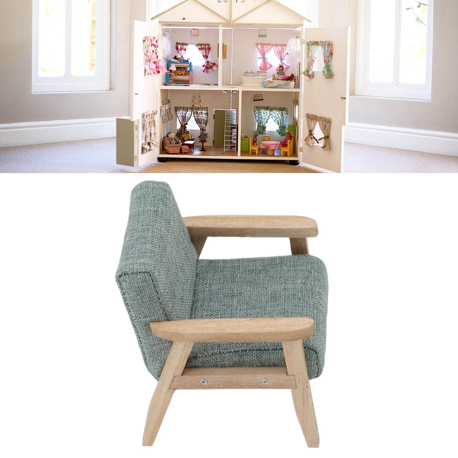 3 Fauteuils Miniatures Pour Maison De Poupée échelle 1:12, Couleur Blanc Et Rouge, Style Moderne - Neuf