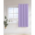 thumbnail image 4 of Minimalist Solid Color Thermal Insulated Blackout Curtains for Bedroom 24 Length Pure Lavender Purple Simple Room Darkening Curtain 1 Panel Grommet Window Curtain Drape for Living Room Nursery Room, 4 of 7