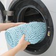 thumbnail image 7 of Striped Spa Blue Bathroom Rug Set 3 Pieces Gray Ultra Soft, Non Slip Absorbent Chenille Bath Mats, 7 of 7