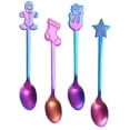 thumbnail image 2 of 4Pcs Stainless Steel Christmas Spoons Party Cutlery 5 inch Dessert Spoons Dessert Teaspoons Sugar Spoons for Ice Cream Coffee , Colorful, 2 of 9