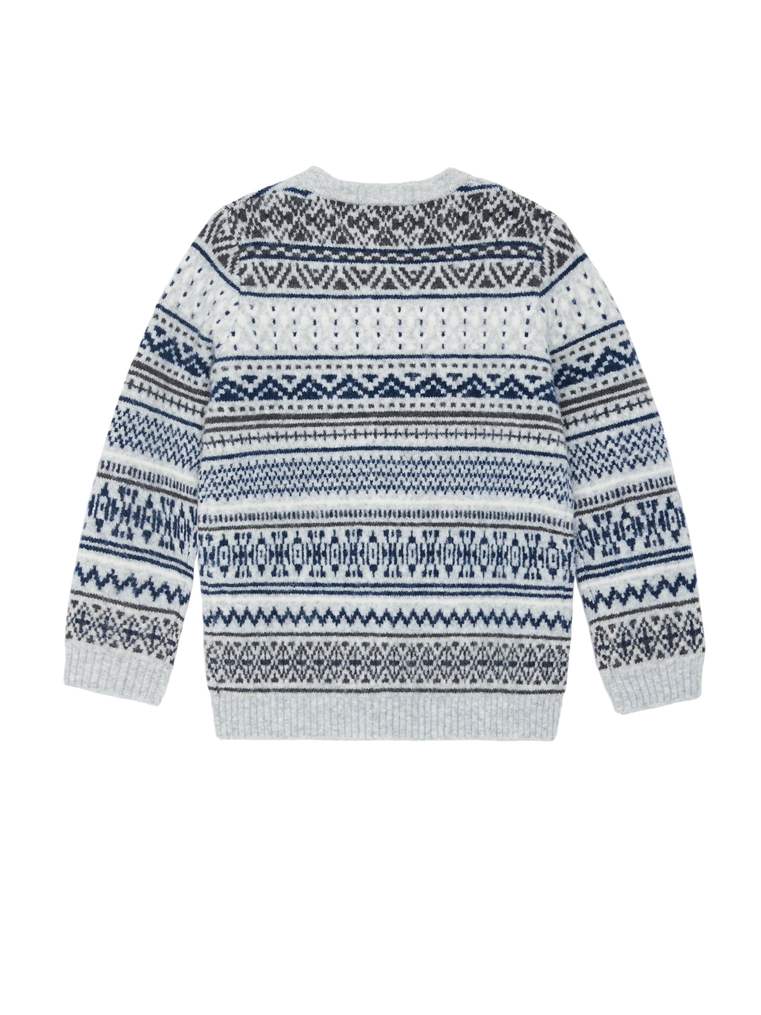 Wonder Nation Boys Fair Isle Sweater with Long Sleeves, Sizes 4-18
