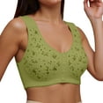 thumbnail image 4 of Dorinao Women's Senior Front Snap Wireless Bra – Cotton Comfort for Elderly & Plus Size, Green, 34C, 4 of 4