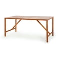 thumbnail image 6 of Aimee Lii 67 Inch Patio Rectangle Acacia Wood Dining Table with Umbrella Hole, Modern Patio Furniture for Outdoor Backyard Pool Deck, 6 of 10