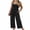 Black, variant on Women' Casual Loose Jumpsuits One Piece Sleeveless Overalls Printed Long Pant Romper Fashion Boho Jumper with Pocket Floral Blue