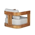 thumbnail image 3 of Paradiso Outdoor Solid Teak Swivel Chair - Light Grey Fabric, 3 of 5