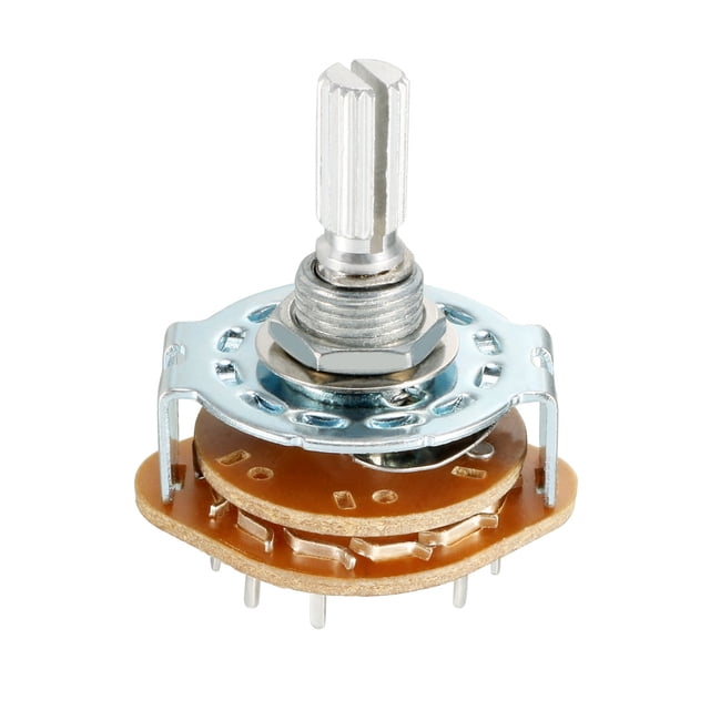 Unique Bargains 6mm 2P6T 2 Pole 6 Position Selectable Single Deck Band Channel Rotary Switch Selector