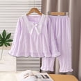 thumbnail image 4 of FYDUU Kids Clothes Girls Pajamas Fall Long Sleeve Tops + Pants Soft Sleepwear Two Piece Outfit Stylish Cute Loungewear Sets 9-10 Years, 4 of 4