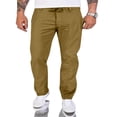 thumbnail image 4 of KaLI_store Mens Pants Casual Mens Casual Cargo Pants Elastic Waist Stretch Drawstring Relaxed Fit Pants Khaki,3XL, 4 of 5