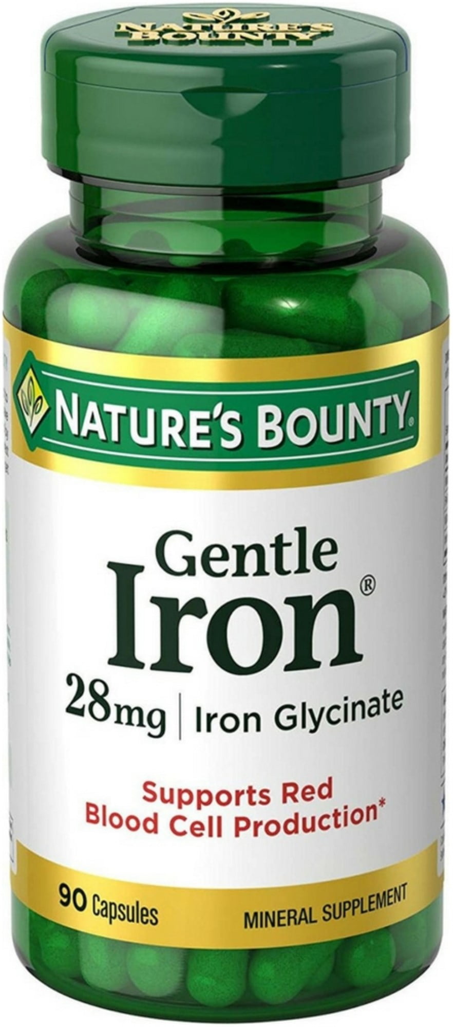 Nature's Bounty Gentle Iron 28 mg 90 Capsules