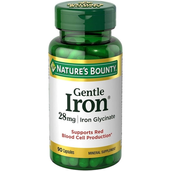 Nature's Bounty Gentle Iron 28 mg 90 Capsules