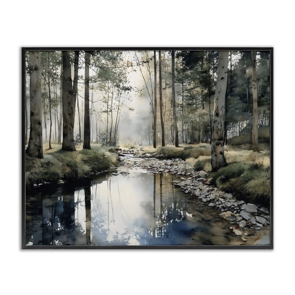 Stupell Industries Rustic Lodge Woodland Wonder Creek Black Framed Giclee Art, 14 x 11, by Franklyn Gregory