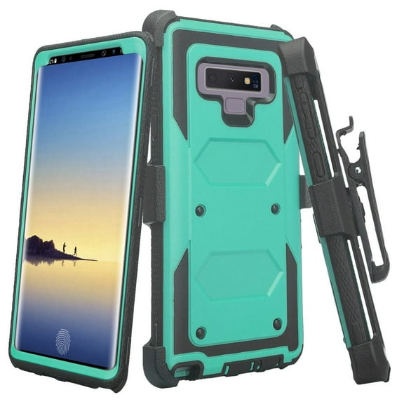 LG Stylo 6 Case, Stylo 6 Plus Case w/ Built in Screen Protector Heavy Duty Drop Protection Holster Dual Layer Case Cover Combo - Teal