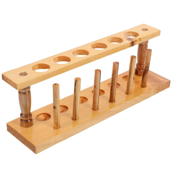 FRCOLOR Masteelf Wood 6 Holes Test Tube Rack Laboratory Vials Storage Holder for Test Tubes