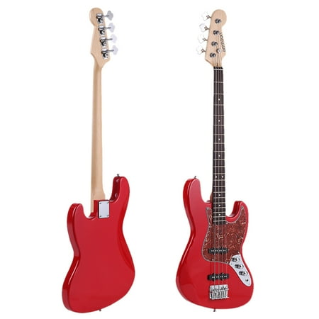 Model 5 String Bass - ammoon Solid Wood 4 String JB Electric Bass Guitar Basswood Body Rosewood Fretboard 21 Frets with 6.35mm Cable