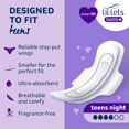 thumbnail image 2 of Almohadillas menstruales Lil-Lets Teens Night with Wings, paquete de 50 unidades, 2 of 5