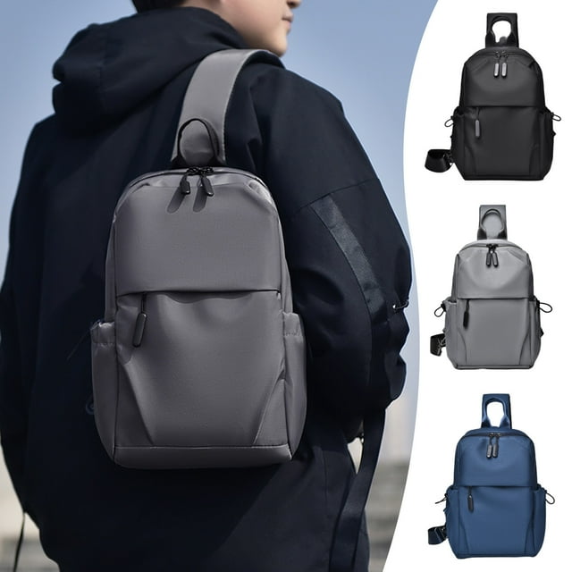 Bolsa de pecho repelente al agua para hombre - Bolso de hombro de viaje para hombres, bolso cruzado casual pequeño, ligero y ajustable