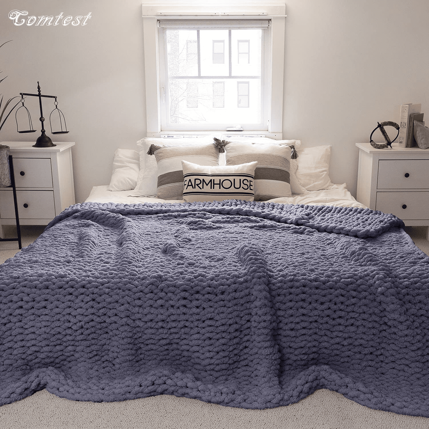 King size chunky knit blanket hotsell