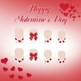thumbnail image 4 of Short Glossy White Heart Presses On Nails 24Pcs Valentines French Design With Bows Accents, 4 of 8