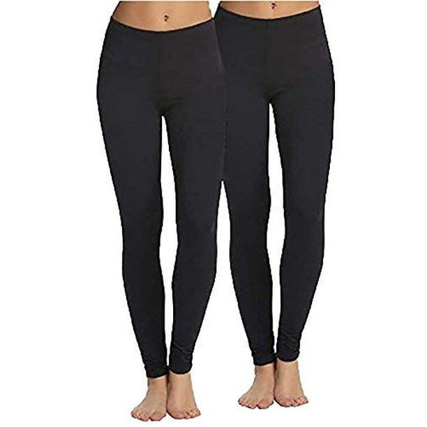 Felina Felina 2Pack Womens Velvety Soft Lightweight Leggings, Black