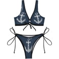 thumbnail image 2 of Dreamtimes Seashells Frame on Wooden Nautical Border Bikinis Swimsuit Set for Women, Large, 2 of 7