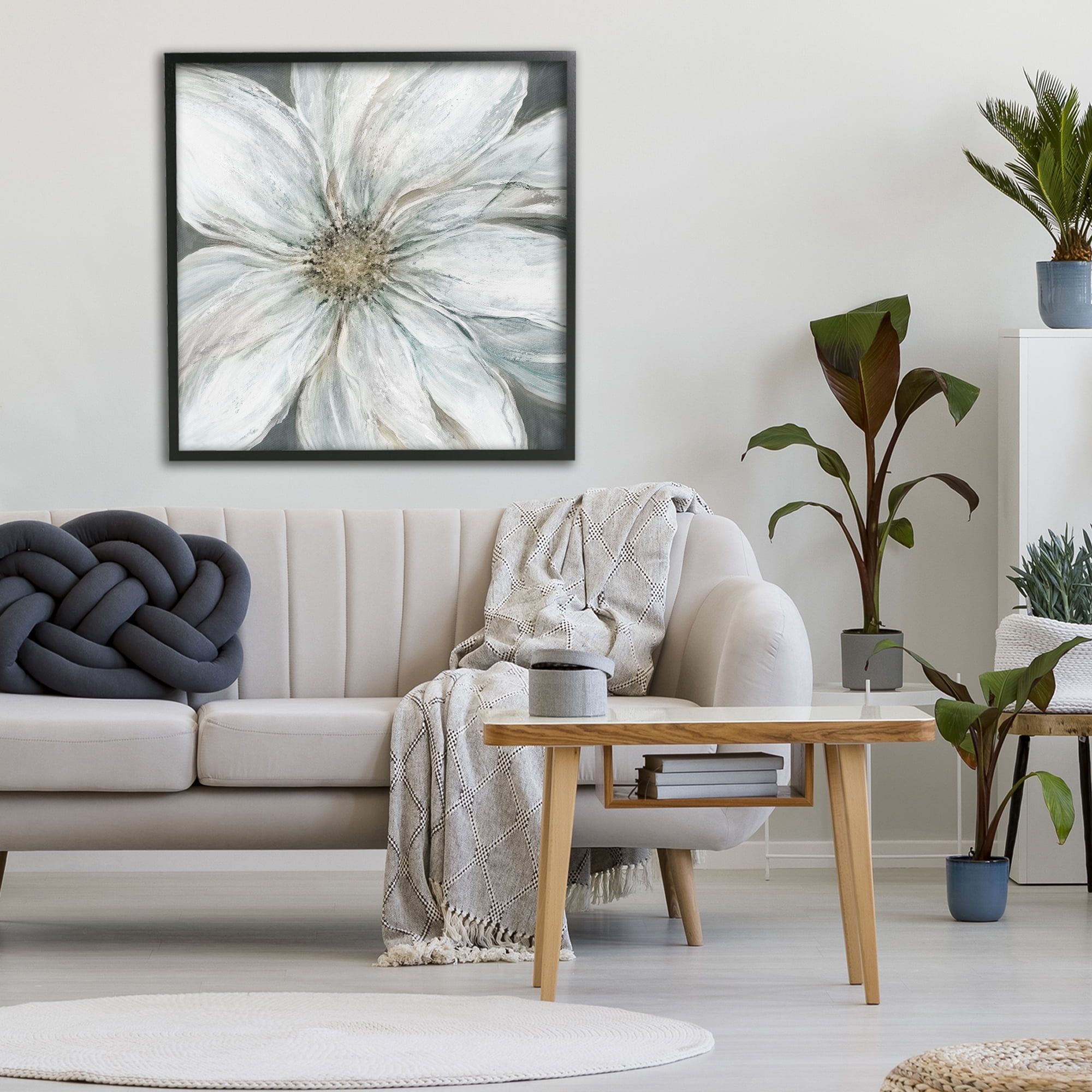Stupell Industries Large White Flower Closeup Black Framed Giclee Art, design by Carol Robinson