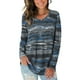 thumbnail image 1 of Qarigey Camiseta de mujer Otoño Impreso Cuello en V Top Top Blusa informal de manga larga Prendas para la parte del cuerpo Gris XXL, 1 of 5
