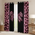 thumbnail image 2 of Feelyou Leopard Print Bowknot Black Out Curtains, Kawaii Pink Cheetah Polkadots Curtains Pack of 2 (42x63 Each), Teens Kids Boys Girls Bedroom Curtains, Curtains and Drapes Decor, 2 of 6