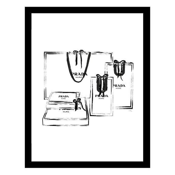 High Fashion Glam Shopping Bags Framed Print
