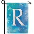 thumbnail image 2 of America Forever Winter Monogram Letter R Garden Flag Vertical Double Sided 12.5 x 18 inches Blue Snowflake Winter Holiday Seasonal Flags for Outdoor, Yard, Porch Decoration Snowfall Garden Flag, 2 of 7