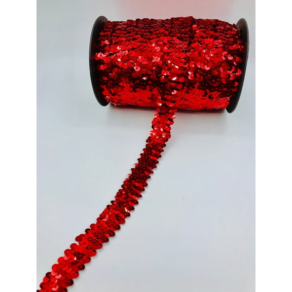 Trimplace Red (2 Row) 3/4" Zig Zag Stretch Sequin