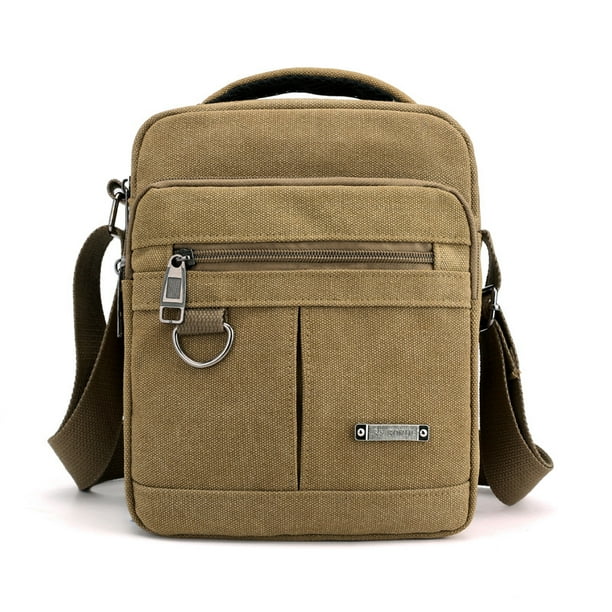 Bolso bandolera pequeño de lona para hombre, bandolera