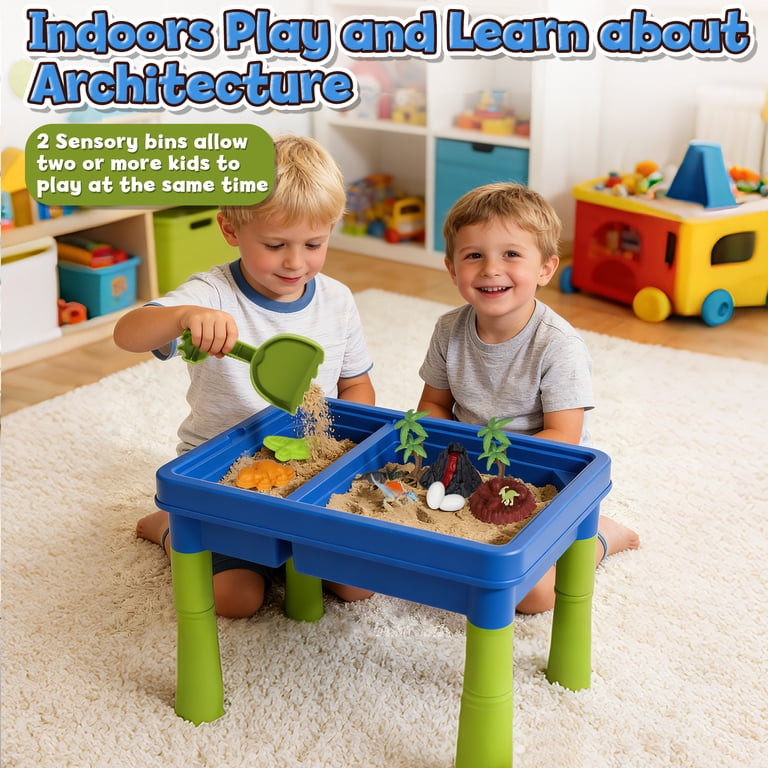 KWANITHINK Sand Table with Dinosaur Toys, Age 3-8 photo 4