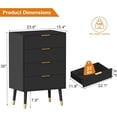 thumbnail image 2 of Commode Cannelée à 4 Tiroirs avec Poignées Dorées, Coffre de Rangement Moderne pour Chambre, Salon et Entrée, 2 of 7