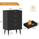 thumbnail image 4 of Cajonera de 4 Cajones con Diseño Acanalado y Tiradores Metálicos Dorados, Pequeño Mueble de Almacenamiento de Madera para Dormitorio y Sala, 4 of 8