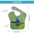 thumbnail image 4 of Hirioo Butterfly Landing On Head Dumpy Frog for Baby Waterproof Pocket Bib Adjustable Closed for Babies Toddlers with Large Pocket 6-24Months, 4 of 8