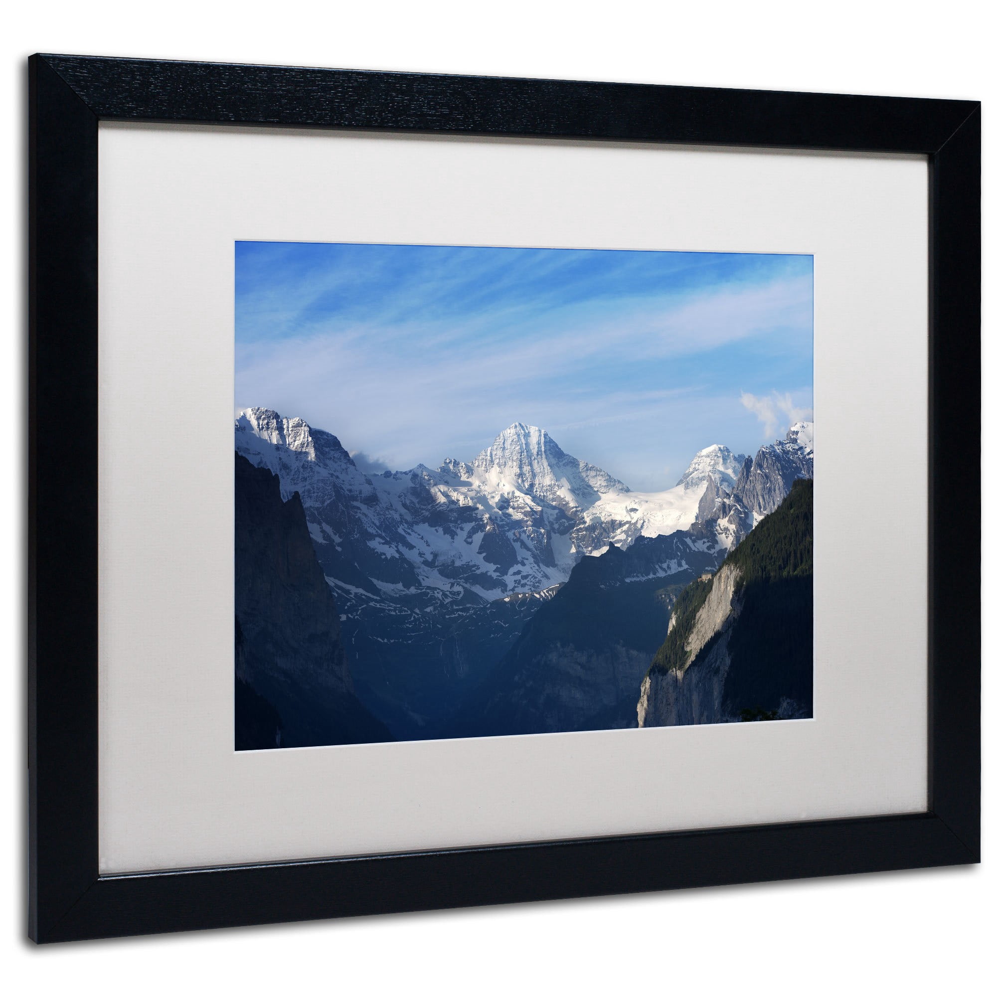 Trademark Fine Art "The Morning Comes Over the Swiss Alps" Canvas Art by Philippe Sainte-Laudy, White Matte, Black Frame