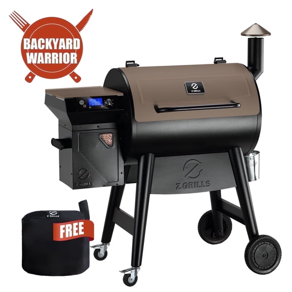 Z GRILLS 697 sq.in. 8-in-1 Wood Pellet Grill & Smoker with PID V3.0 Controller, LCD Screen, Meat Probes and Rain Cover, Bronze