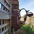 thumbnail image 3 of Metal Peeping Garden Decor Cow, Animal Silhouette Hanging Statue for Fence or Tree, Wall, 3 of 8