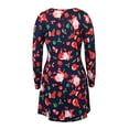 thumbnail image 3 of HIMONE Robe de Noël Imprimée pour Femmes Col en V Manches Longues Robe Midi de Soirée Motif Xmas Oversize Boîte de Nuit Cocktail Aguichant, 3 of 4