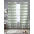 thumbnail image 2 of Sage Green Sheer Curtains 96 inches Long 2 Panels Set Buffalo Plaid Tiers Sheers Rod Pocket Small Window Short Curtains for Kitchen Cafe, Each 52" W x 96" L, 2 of 7