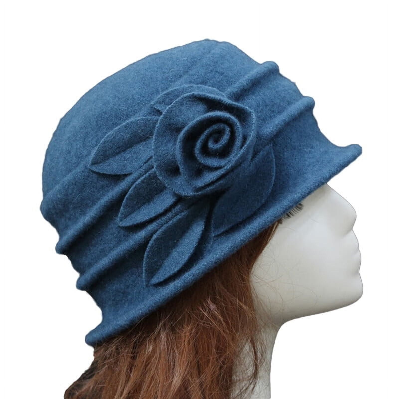 Bowler Hat Fashion Women Wool Church Cloche Flapper Hat Lady