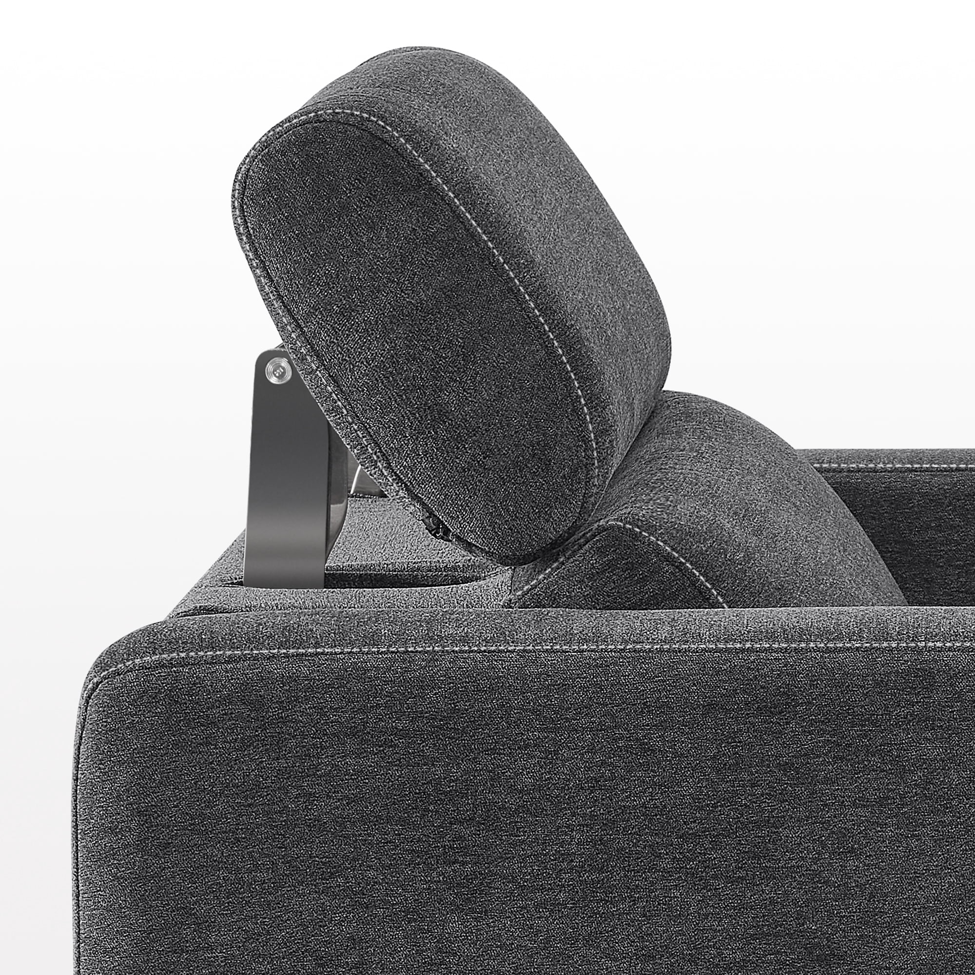MCombo High Leg Power Recliner Chair with Adjustable Headrest and USB A/C Charge Ports for Living Room, Office, and Small Spaces (Fabric HL128, Dark Grey)
