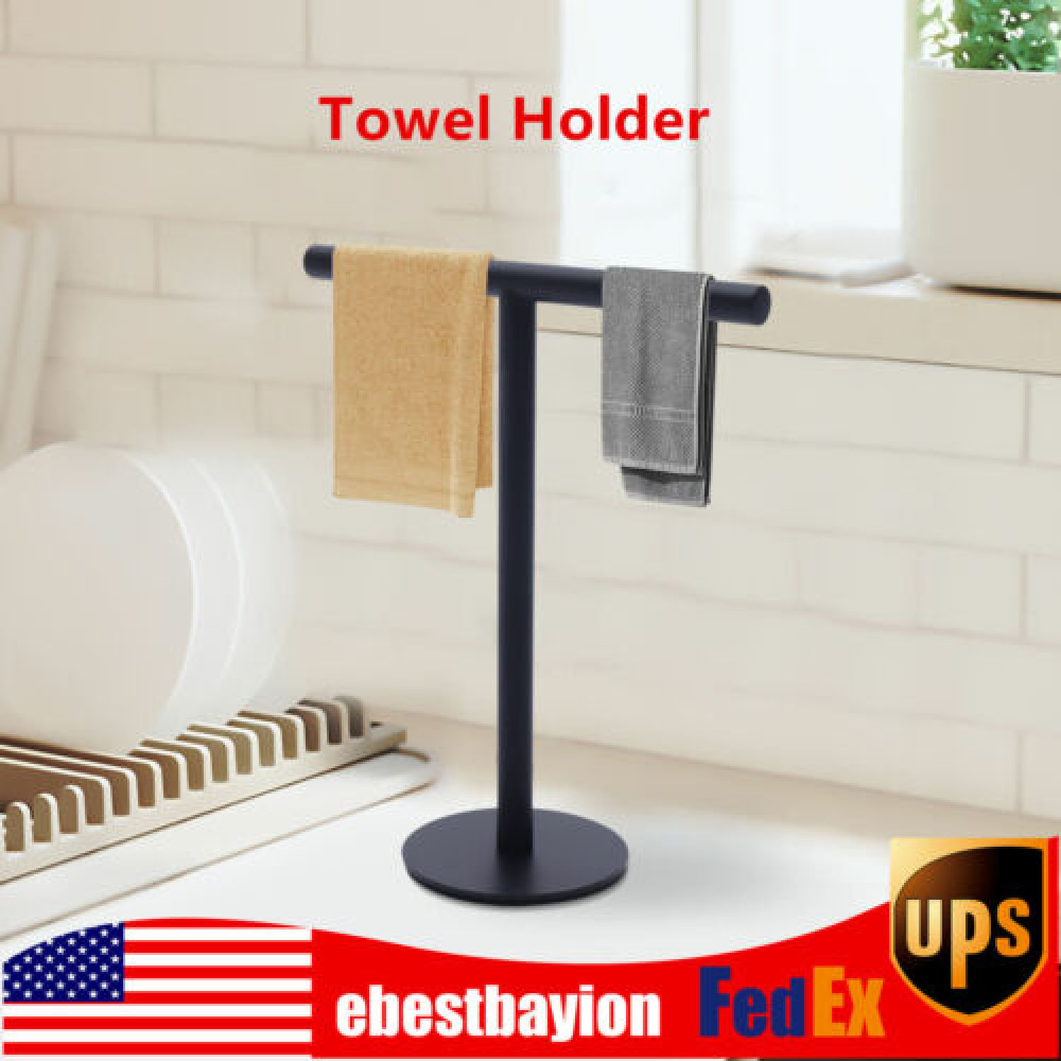 Stainless Steel Hand Towel Holder Stand Free Standing Towel Rack For