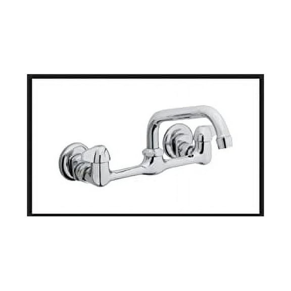 Homewerks Wall Mount Two Handle Kitchen Faucet, Chrome