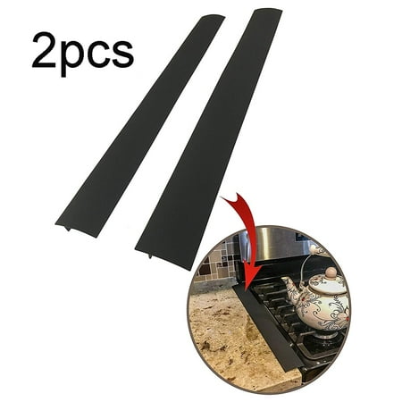 Kitchen Silicone Stove Counter Gap Cover, Easy Clean Heat Resistant Wide & Long Gap Filler, Seals Spills Between Counter, Stove Top, Oven, Washer & Dryer, Set of 2 (21 / 25 Inches, (Best Way To Clean Black Stove Top)