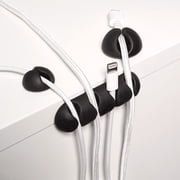 Wrap-It Storage Adhesive Cable Clips (42 Pack) - Cord Organizer for Desk Cable Management, Charger Cord Holder for Nightstand - Black