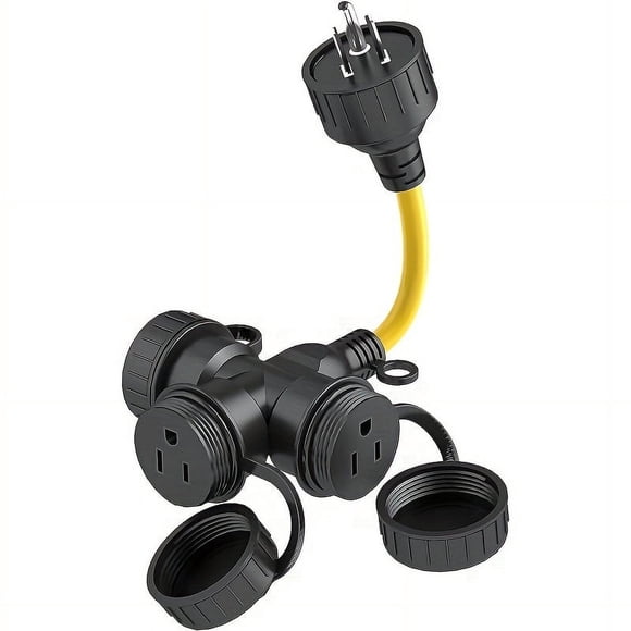 MesaSe Rallonge Extérieure Robuste de 6 Pieds avec 3 Prises 15A 12AWG SJTW Homologuée ETL